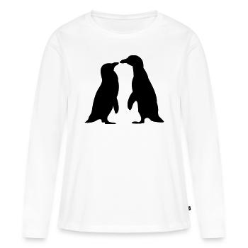 Penguins in love - love each other penguins - - T-shirt manches longues Premium bio Femme - blanc - Devant - Julia (174cm)