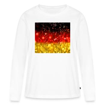 03 Deutschlandflagge Deutschlandfahne Glitzer - Frauen Premium Bio Langarmshirt - Weiß - Vorne - Julia (174cm)