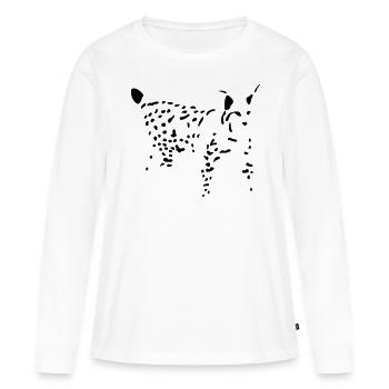 Luchs - Frauen Premium Bio Langarmshirt - Weiß - Vorne - Julia (174cm)