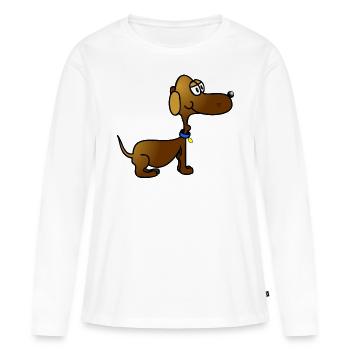 teckel - T-shirt manches longues Premium bio Femme - blanc - Devant - Julia (174cm)