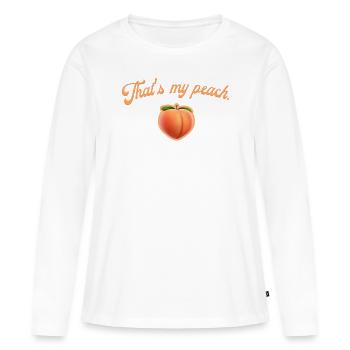 C'est ma pêche. - T-shirt manches longues Premium bio Femme - blanc - Devant - Julia (174cm)