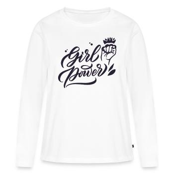 Girl Power - Women's Premium Organic Long Sleeve Shirt - white - Front - Julia (174cm)