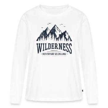 désert - T-shirt manches longues Premium bio Femme - blanc - Devant - Julia (174cm)