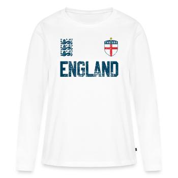 Angleterre - T-shirt manches longues Premium bio Femme - blanc - Devant - Julia (174cm)