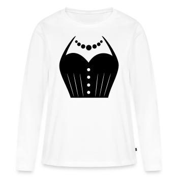 Karneval Kostüm Faschingskostüm Kleid Dirndl Lady - Frauen Premium Bio Langarmshirt - Weiß - Vorne - Julia (174cm)