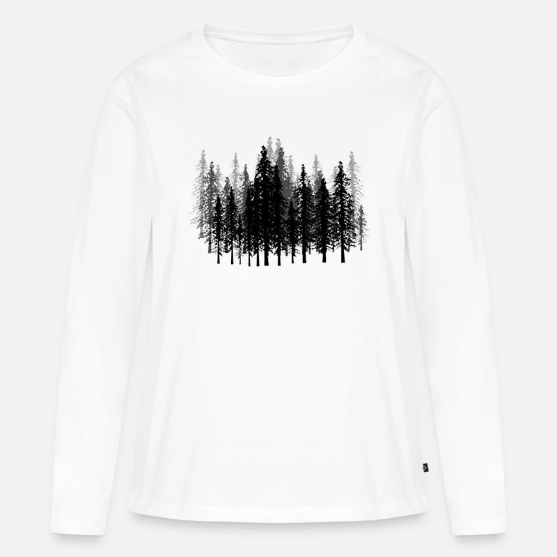 Wald Wälder Förster Jäger Geschenkidee Camping - Frauen Premium Bio Langarmshirt - Weiß