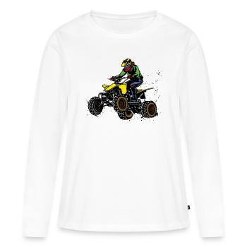 Quad quad - T-shirt manches longues Premium bio Femme - blanc - Devant - Julia (174cm)