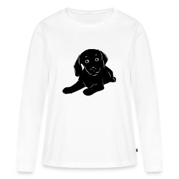 Chiens Bébé Chien Animaux De compagnie Enfants Enfant Chien - T-shirt manches longues Premium bio Femme - blanc - Devant - Julia (174cm)