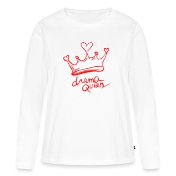 Drama Queen - chemise amusante - T-shirt manches longues Premium bio Femme - blanc - Devant - Julia (174cm)