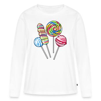 Sucettes - T-shirt manches longues Premium bio Femme - blanc - Devant - Julia (174cm)