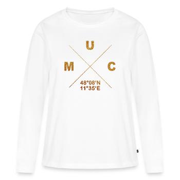 Munich MUC coordonne le cadeau à la maison Bavière - T-shirt manches longues Premium bio Femme - blanc - Devant - Julia (174cm)