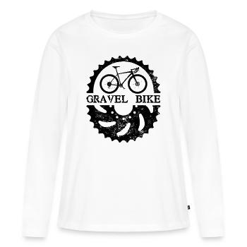 vélo de gravier - T-shirt manches longues Premium bio Femme - blanc - Devant - Julia (174cm)