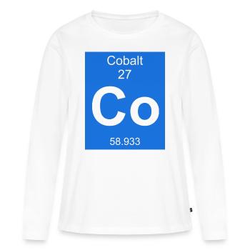 Kobalt chemisches Element Periodensystem chemische - Frauen Premium Bio Langarmshirt - Weiß - Vorne - Julia (174cm)