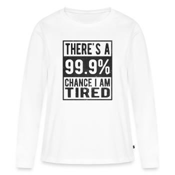 Fatigué 99% - T-shirt manches longues Premium bio Femme - blanc - Devant - Julia (174cm)