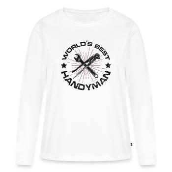 Meilleur bricoleur - T-shirt manches longues Premium bio Femme - blanc - Devant - Julia (174cm)