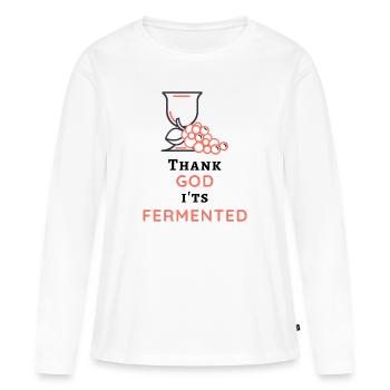 Jésus-Christ, dicton amusant pour les buveurs de vin - T-shirt manches longues Premium bio Femme - blanc - Devant - Julia (174cm)