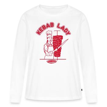 Kebab Lady - Doner Woman - Snack - Women's Premium Organic Long Sleeve Shirt - white - Front - Julia (174cm)