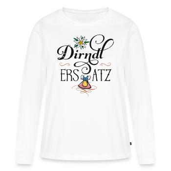 Mei Dirndl Ersatz Tracht Madl Bayern - Frauen Premium Bio Langarmshirt - Weiß - Vorne - Julia (174cm)