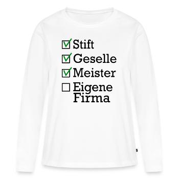 Stift Geselle Meister - Frauen Premium Bio Langarmshirt - Weiß - Vorne - Julia (174cm)