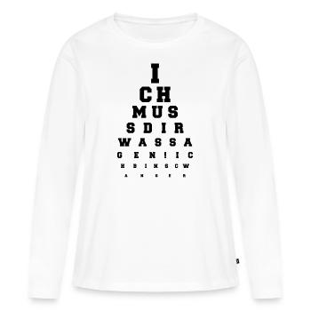 Ich bin Schwanger Sehtest Werdende Mutter - Frauen Premium Bio Langarmshirt - Weiß - Vorne - Julia (174cm)