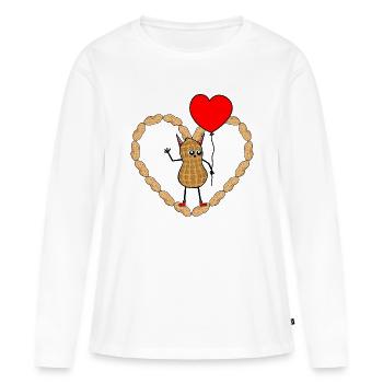 Sincère Peanut Devil Satan Heart Emotions - T-shirt manches longues Premium bio Femme - blanc - Devant - Julia (174cm)