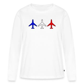 Avions Avions - T-shirt manches longues Premium bio Femme - blanc - Devant - Julia (174cm)