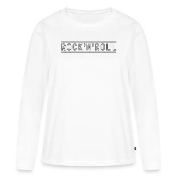 Rock n Roll - T-shirt manches longues Premium bio Femme - blanc - Devant - Julia (174cm)
