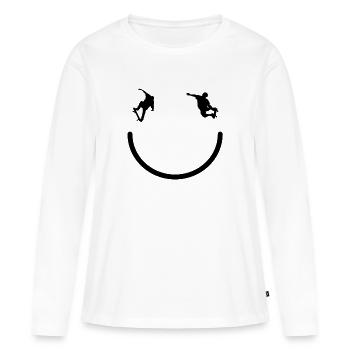 Skateboard Skater Ramp Patinage Patinage - T-shirt manches longues Premium bio Femme - blanc - Devant - Julia (174cm)