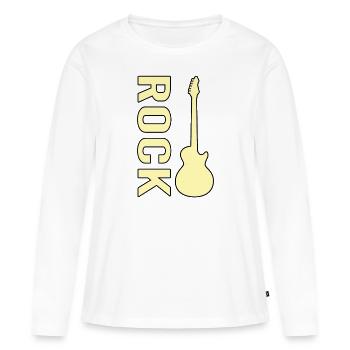E Guitare Rock - T-shirt manches longues Premium bio Femme - blanc - Devant - Julia (174cm)