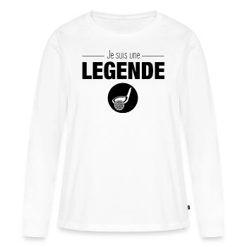 Je suis une legende au golf t-shirt golf - T-shirt manches longues Premium bio Femme - blanc - Devant - Julia (174cm)