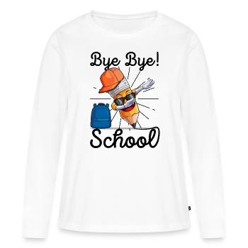 Diplôme d’études primaires Certificat de fin d’études - T-shirt manches longues Premium bio Femme - blanc - Devant - Julia (174cm)