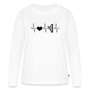 Instrument de harpe - T-shirt manches longues Premium bio Femme - blanc - Devant - Julia (174cm)