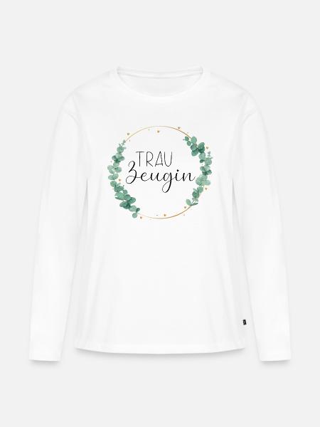 Trauzeugin Eukalyptus - Frauen Premium Bio Langarmshirt - Weiß