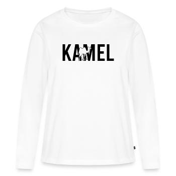 Kamel - Frauen Premium Bio Langarmshirt - Weiß - Vorne - Julia (174cm)