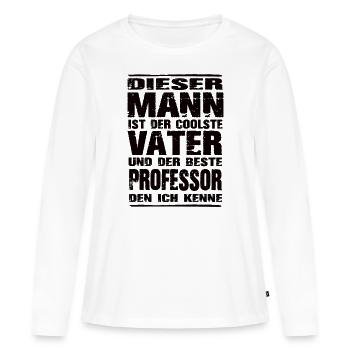 Professor - Frauen Premium Bio Langarmshirt - Weiß - Vorne - Julia (174cm)