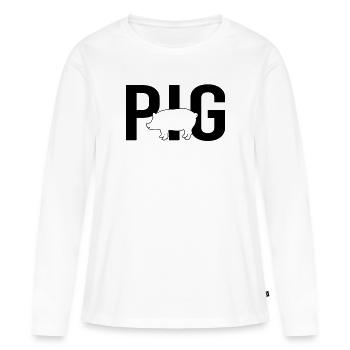 Cochon cochon - T-shirt manches longues Premium bio Femme - blanc - Devant - Julia (174cm)