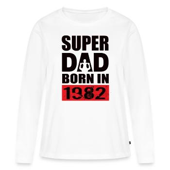 Anniversaire de papa 1982 - T-shirt manches longues Premium bio Femme - blanc - Devant - Julia (174cm)