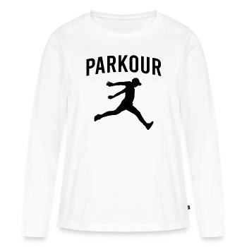 Parkour - T-shirt manches longues Premium bio Femme - blanc - Devant - Julia (174cm)