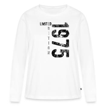 Limited Edition 1975 Geburtstag Jahrgang 1975 - Frauen Premium Bio Langarmshirt - Weiß - Vorne - Julia (174cm)