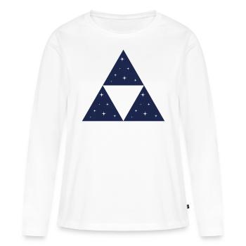 Ciel étoilé Ciel nocturne Étoiles du ciel - T-shirt manches longues Premium bio Femme - blanc - Devant - Julia (174cm)