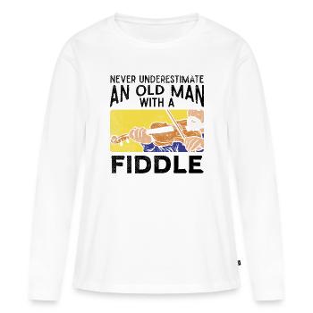 Violinist Old Man - Women's Premium Organic Long Sleeve Shirt - white - Front - Julia (174cm)