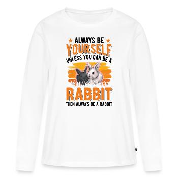 Lapin Lapin Lapin Lapin - T-shirt manches longues Premium bio Femme - blanc - Devant - Julia (174cm)