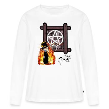 Sorcier rituel spirituel occulte Satan Magie noire - T-shirt manches longues Premium bio Femme - blanc - Devant - Julia (174cm)