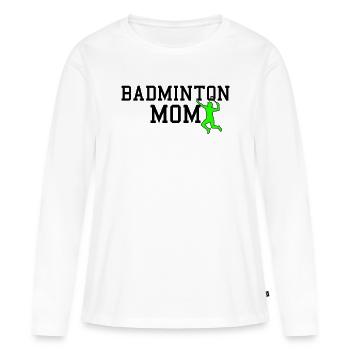 badminton mom - Frauen Premium Bio Langarmshirt - Weiß - Vorne - Julia (174cm)