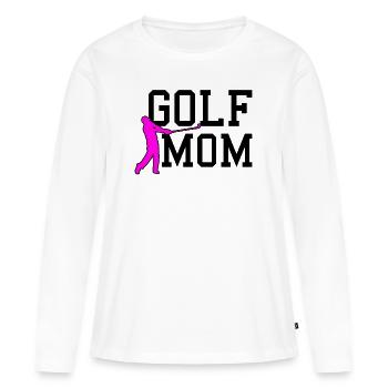 maman golf - T-shirt manches longues Premium bio Femme - blanc - Devant - Julia (174cm)