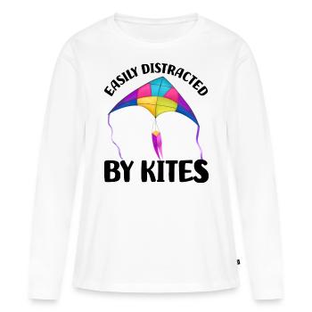 Cerfs-volants volants - T-shirt manches longues Premium bio Femme - blanc - Devant - Julia (174cm)