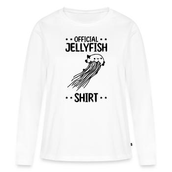 T-shirt Officiel Méduse Méduse Méduse - T-shirt manches longues Premium bio Femme - blanc - Devant - Julia (174cm)