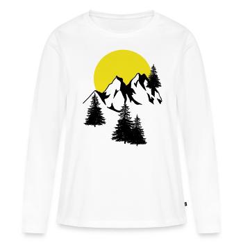 Montagnes Moon Peak Épicéa Conifères Sapins Naturel - T-shirt manches longues Premium bio Femme - blanc - Devant - Julia (174cm)