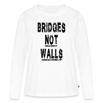 Bridges not Walls Demonstration Demo - Women's Premium Organic Long Sleeve Shirt - white - Front - Julia (174cm)