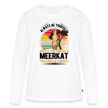 Suricate Cadeau Suricate Suricate - T-shirt manches longues Premium bio Femme - blanc - Devant - Julia (174cm)